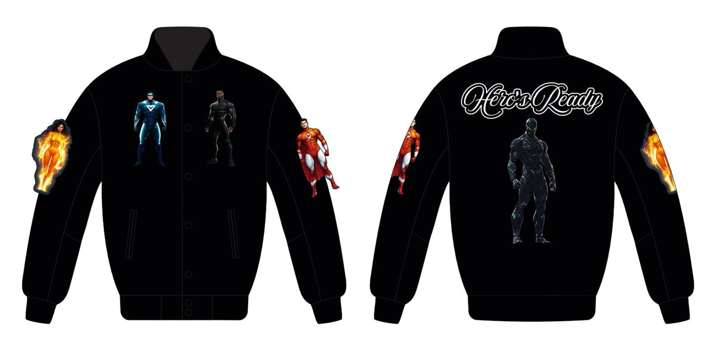Personalized Satin Printed Artwork Varsity Jacket (As Discussed)