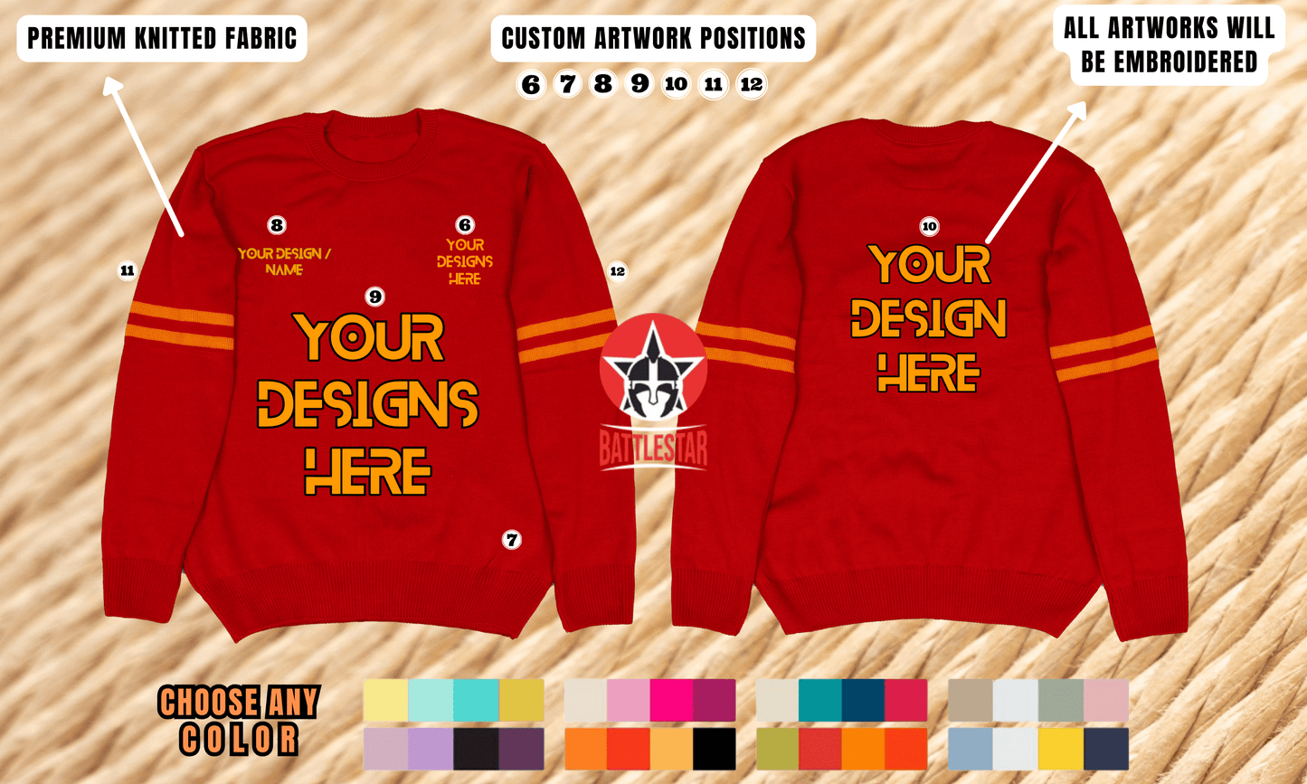 Personalized Unisex Knitted Embroidered School College Graduation Sweater