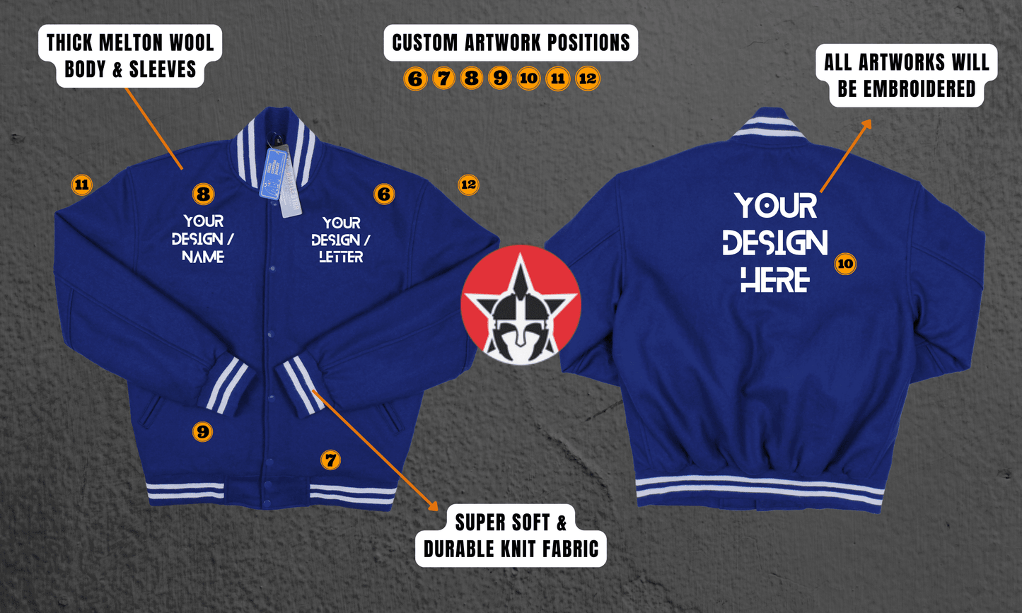 Personalized Classic Thick Full Wool Varsity Embroidered Jacket