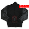 Load image into Gallery viewer, Black Wool Leather Sleeves Varsity Jacket
