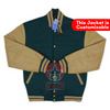 Forest Green Wool Tan Leather Sleeves Varsity Jacket