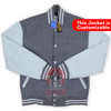 Load image into Gallery viewer, Gray Wool white Leather Sleeves Varsity Jacket