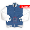 Load image into Gallery viewer, Sky Blue Wool Varsity Jacket white Leather Sleeves