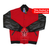 Red Wool Black Leather Baseball Bomber Letterman Varsity Jacket