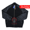 Load image into Gallery viewer, Black Raglan Sleeves Varsity Jacket