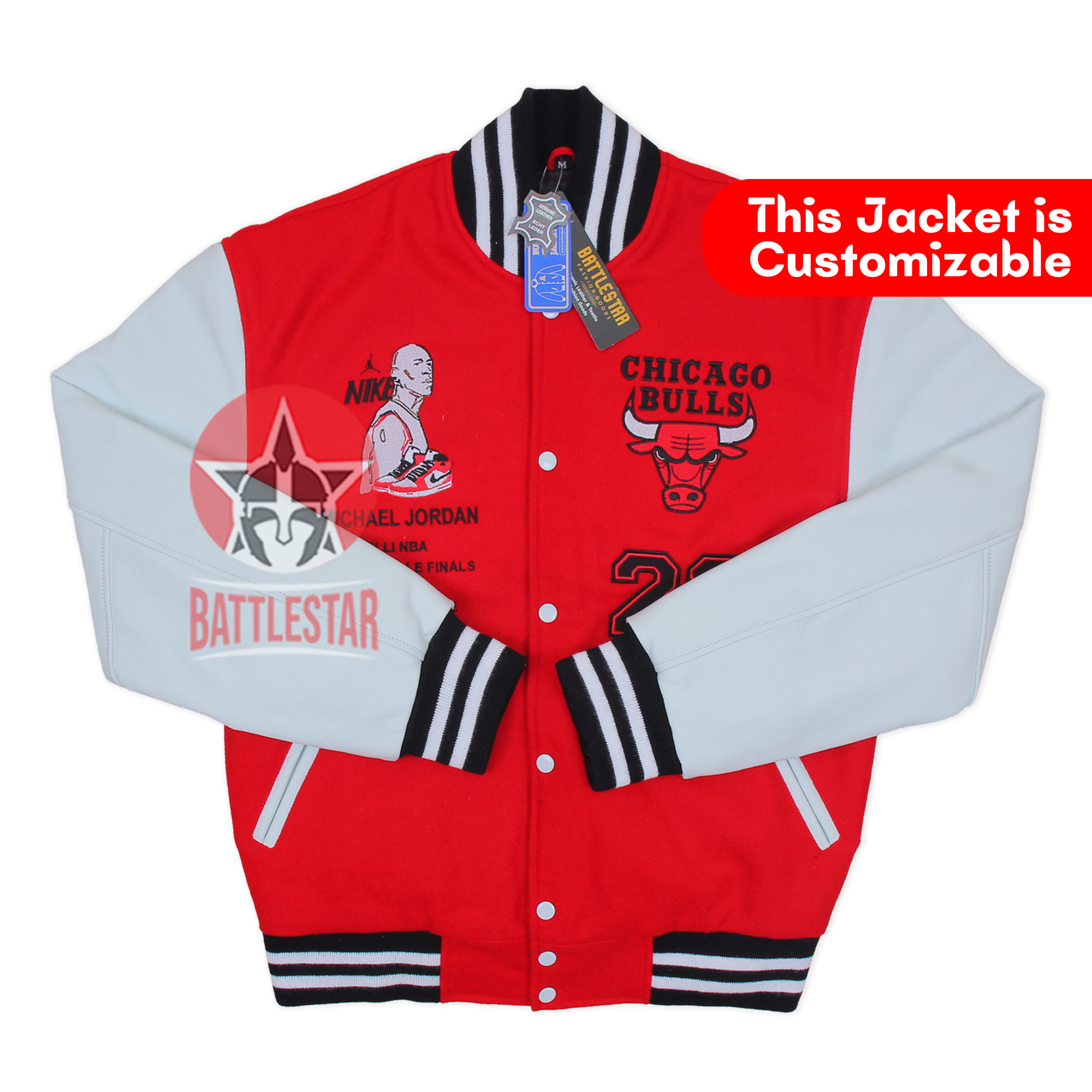 Michael Jordan 23 Chicago Bulls Embroidered Celebrity Varsity Jacket