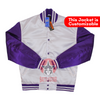 White Purple Satin Varsity Baseball Jacket