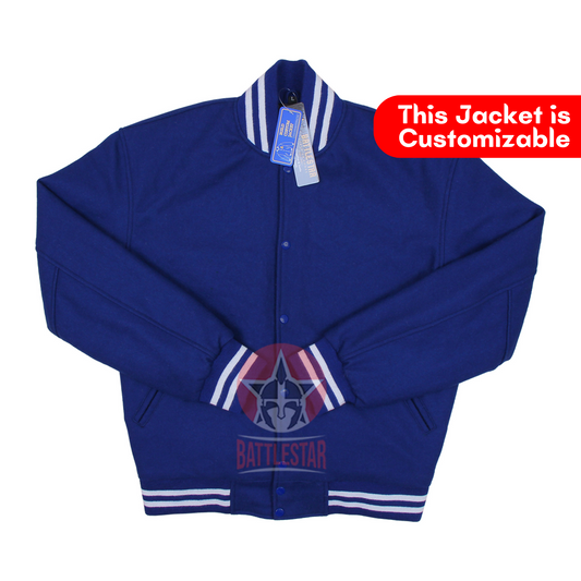 Royal Blue Full Wool Varsity Baseball Jacket