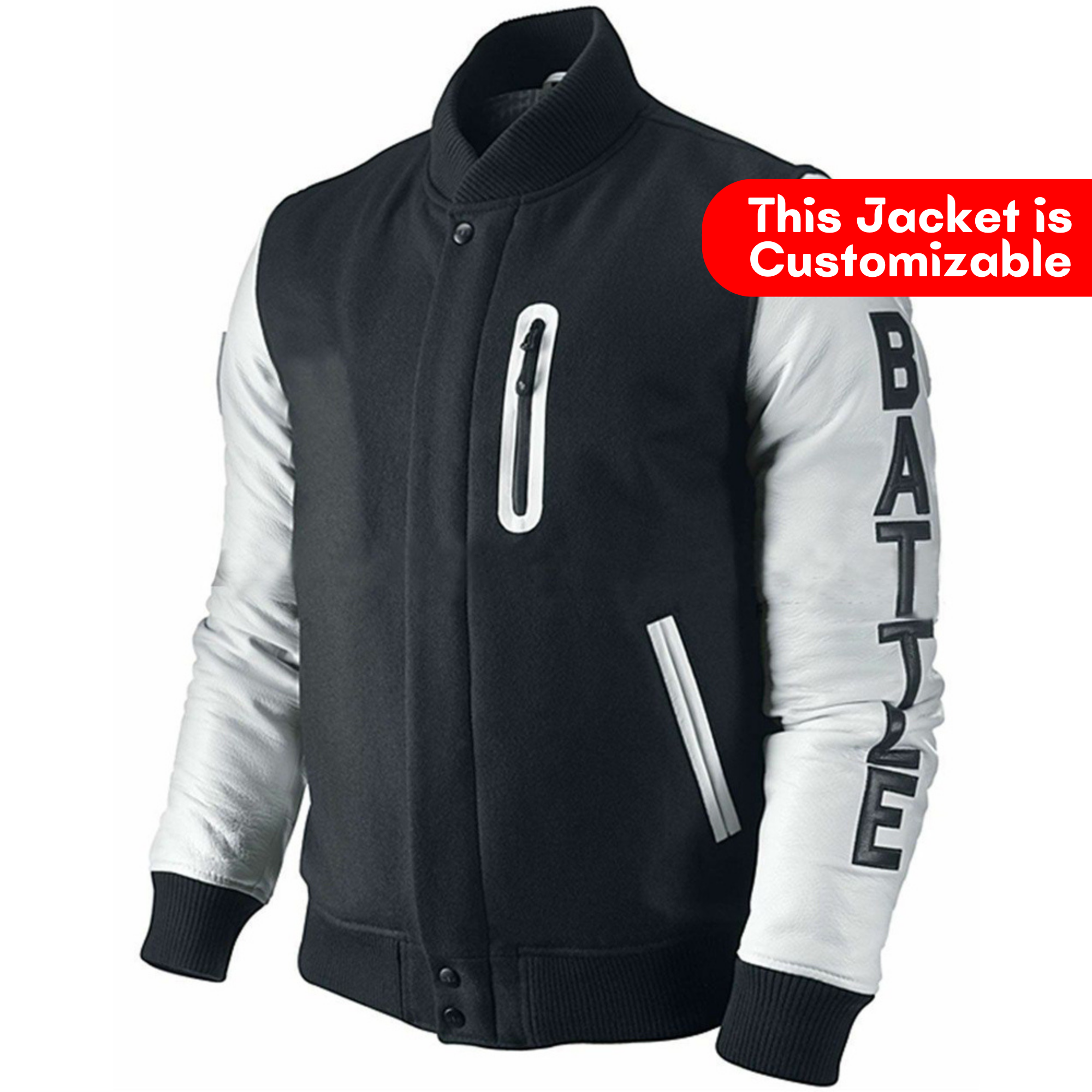 M. Jordan KOBE Destroyer XXIV Jacket white Leather Sleeves