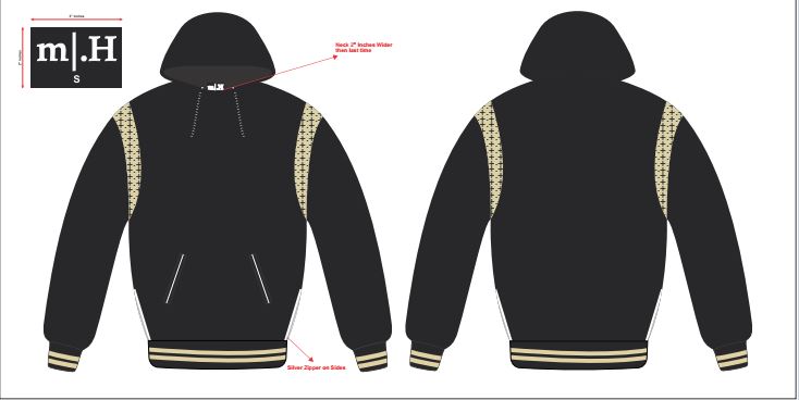Personalized Black Suede Leather 2 Hoodies