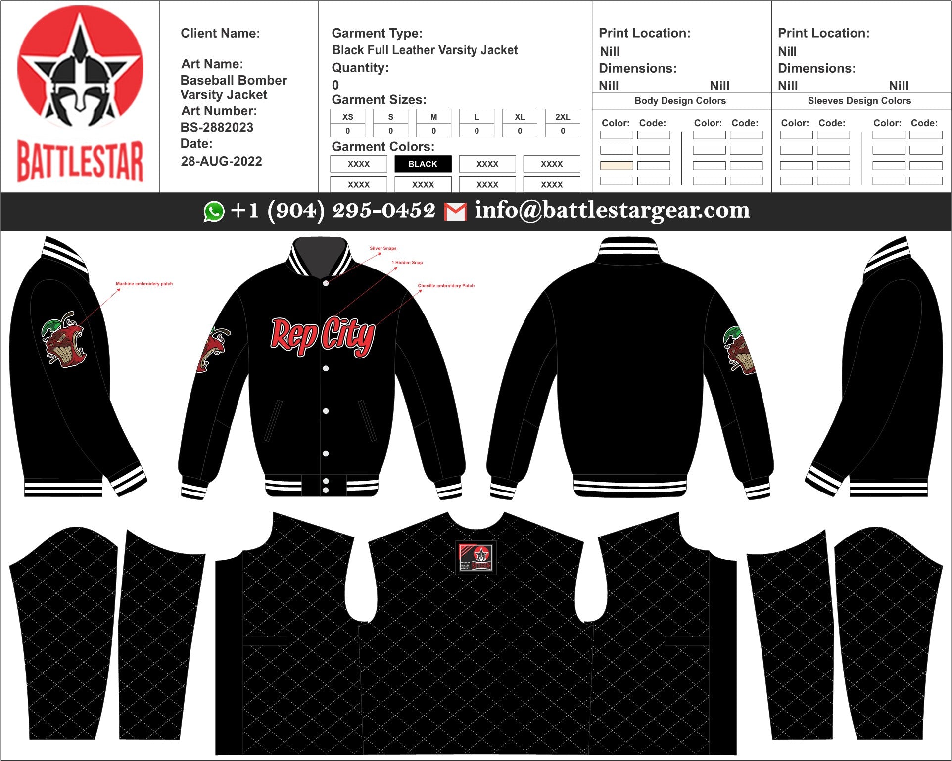 Personalized Full Leather Chenille Embroidered Varsity Jacket