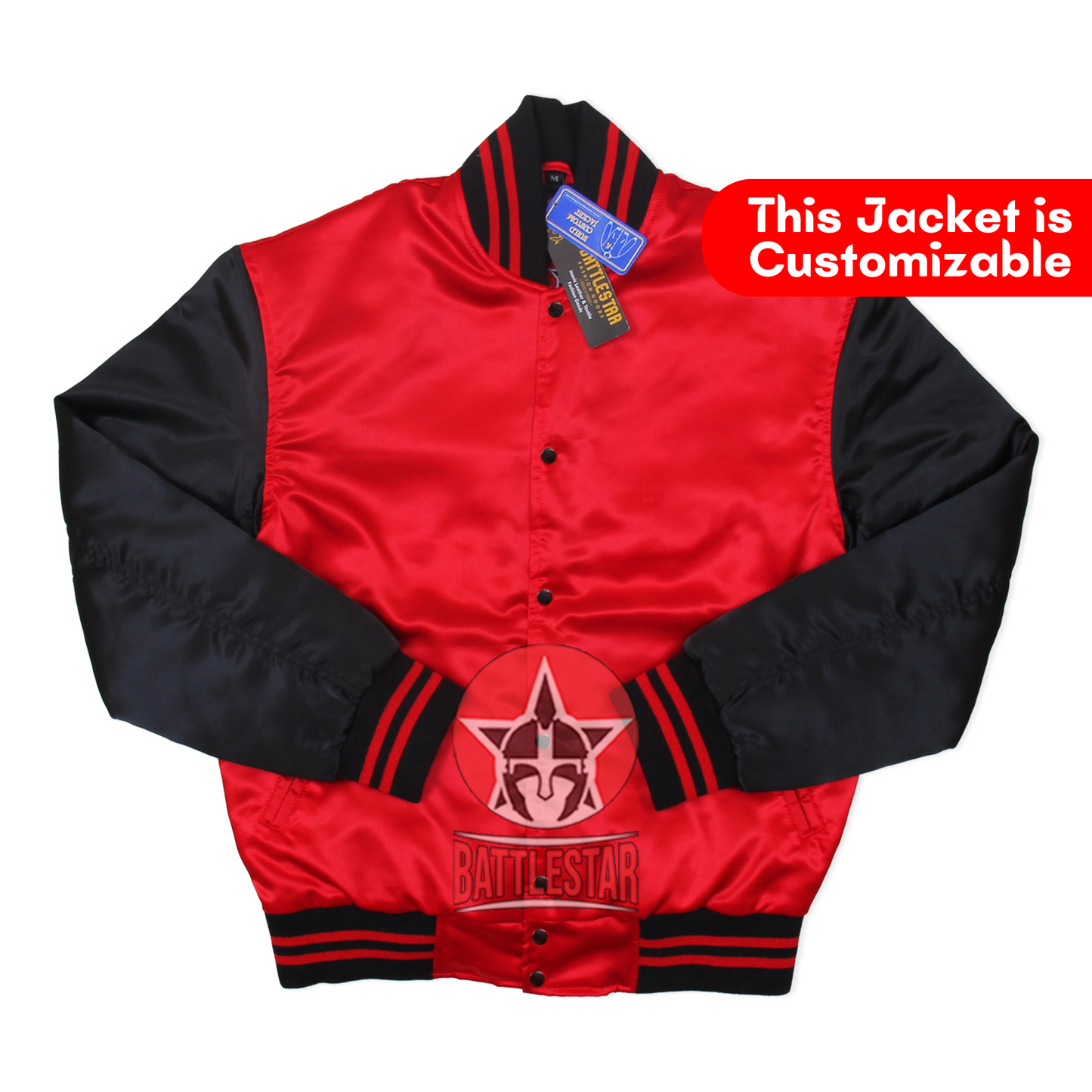 Cardinal Red & Black Classic Satin Varsity Jacket