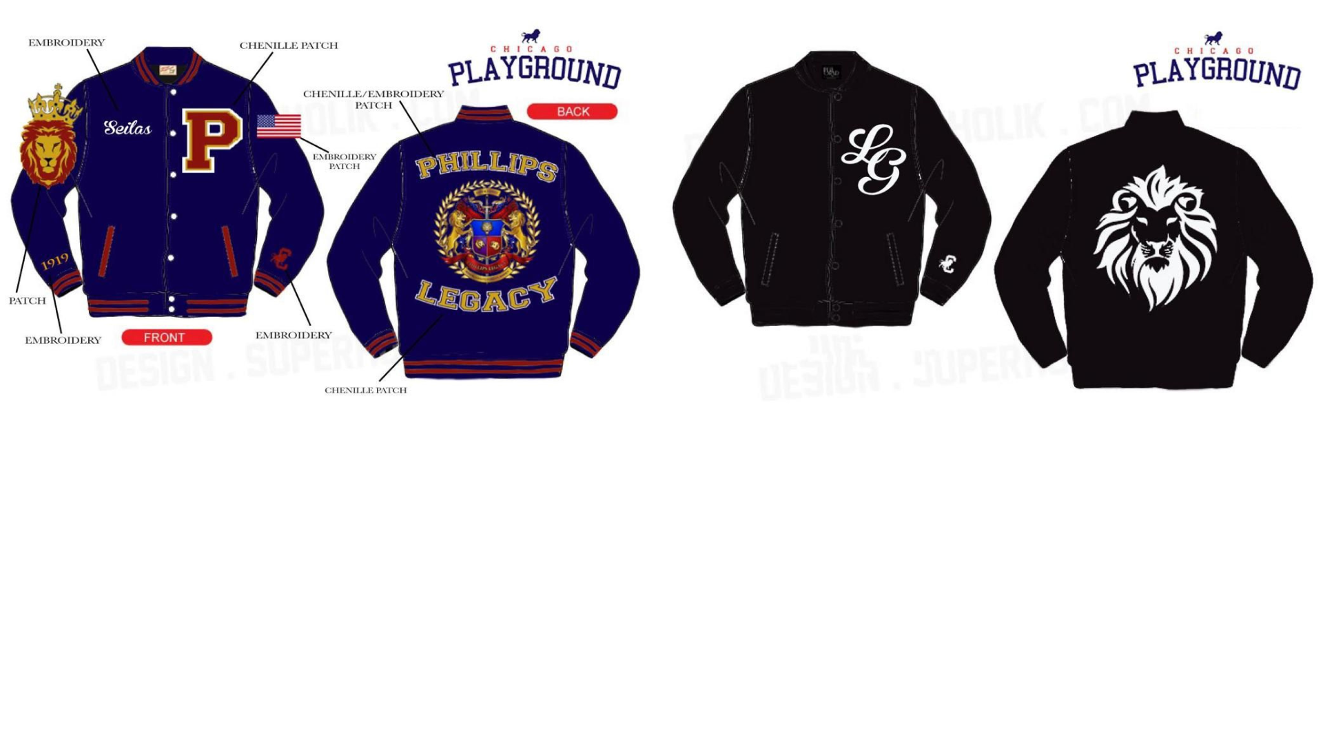 Personalized 2 Embroidered Varsity Jackets (as discussed)