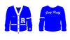 Personalized Knitted Embroidered Cardigans (Blue White & Black Orange)