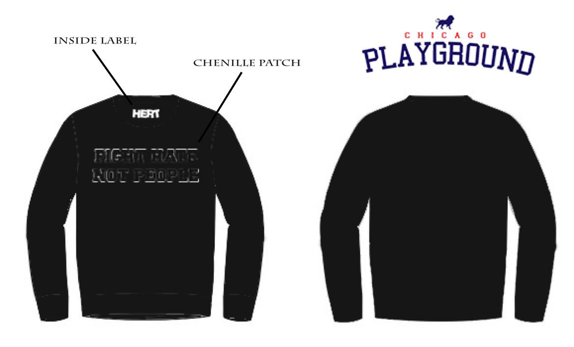 Personalized Black Chenille Embroidered Cotton Fleece Sweaters (Pack of 10)