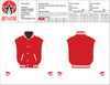 Red Wool White Leather Sleeves Cropped Varsity Baseball Bomber Jacket