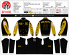 Personalized Black Wool Body Gold Yellow Leather Sleeves Custom Embroidery Varsity Jacket ( Size XL)