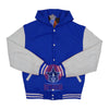 Load image into Gallery viewer, Royal Blue Wool Hood Varsity Jacket white Leather Sleeves
