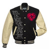 Load image into Gallery viewer, Personalized Embroidered Black Cream Varsity Jacket