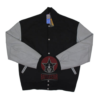 Black Wool Gray Leather Varsity Baseball Letterman Jacket