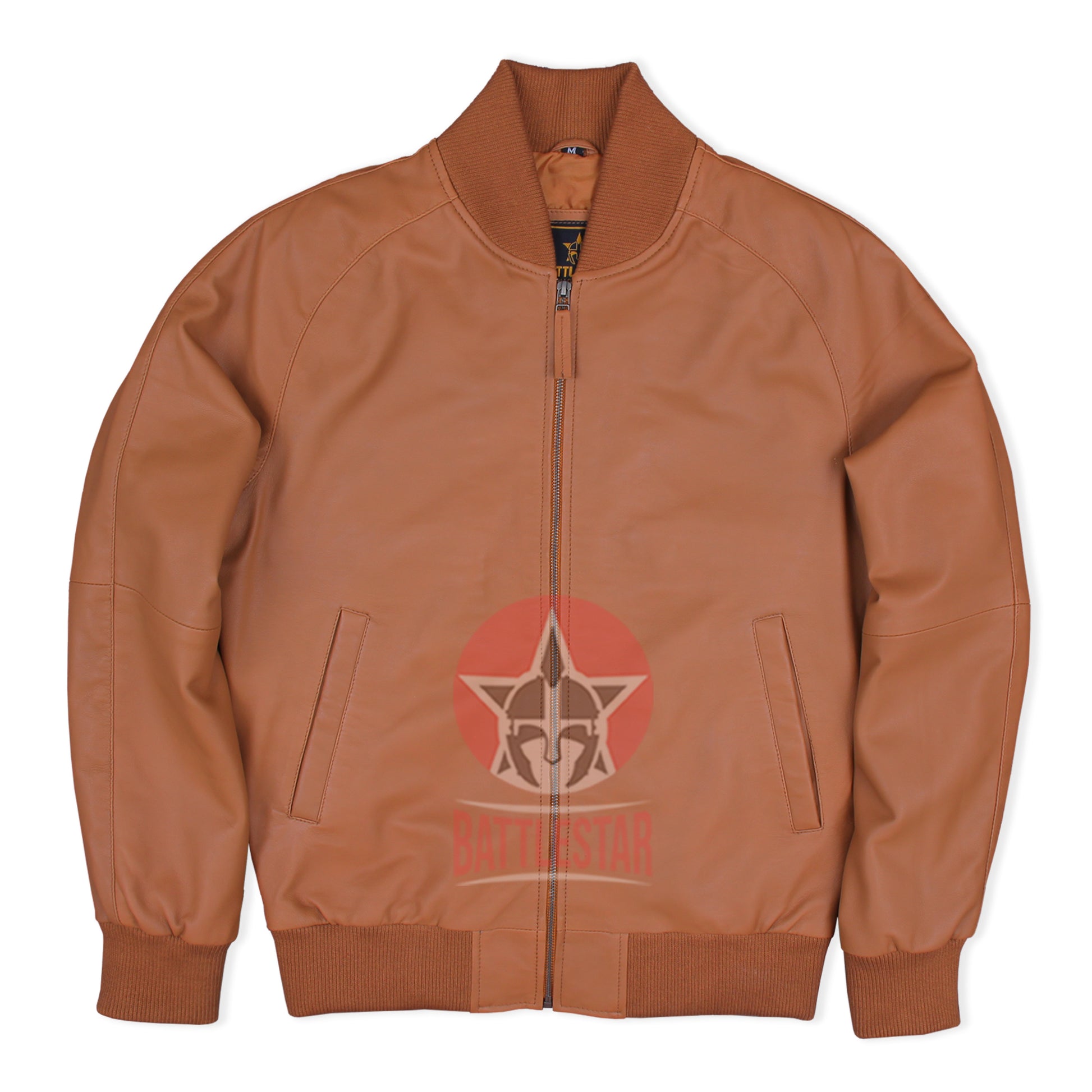 Brown Full Leather Varsity Bomber Winter Jacket