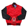 Load image into Gallery viewer, Cardinal Red &amp; Black Classic Satin Varsity Jacket
