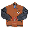 Load image into Gallery viewer, Year of the Tiger Embroidered Brown Black Letterman Baseball Jacket