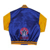 Royal Blue and Gold Yellow Satin Varsity Baseball Jacket