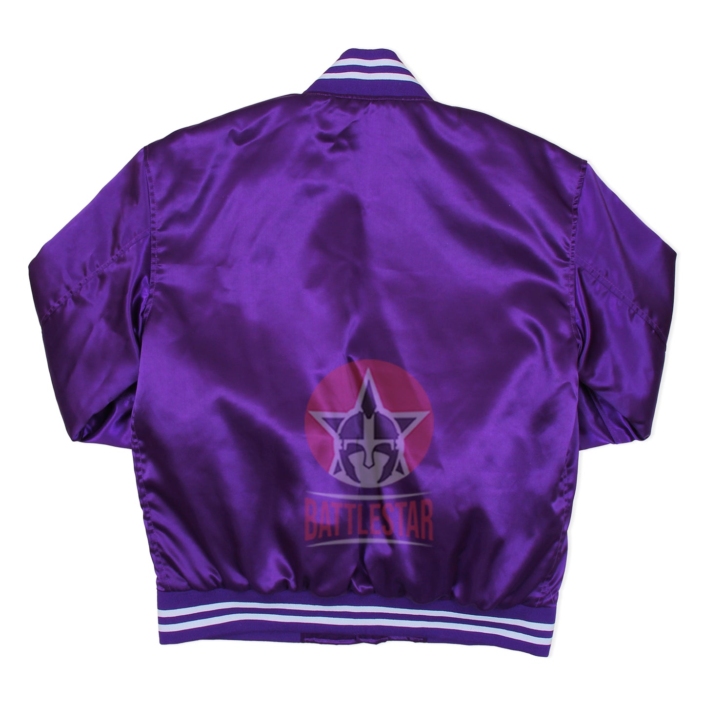 Purple Satin Varsity Baseball Jacket Purple White Rib