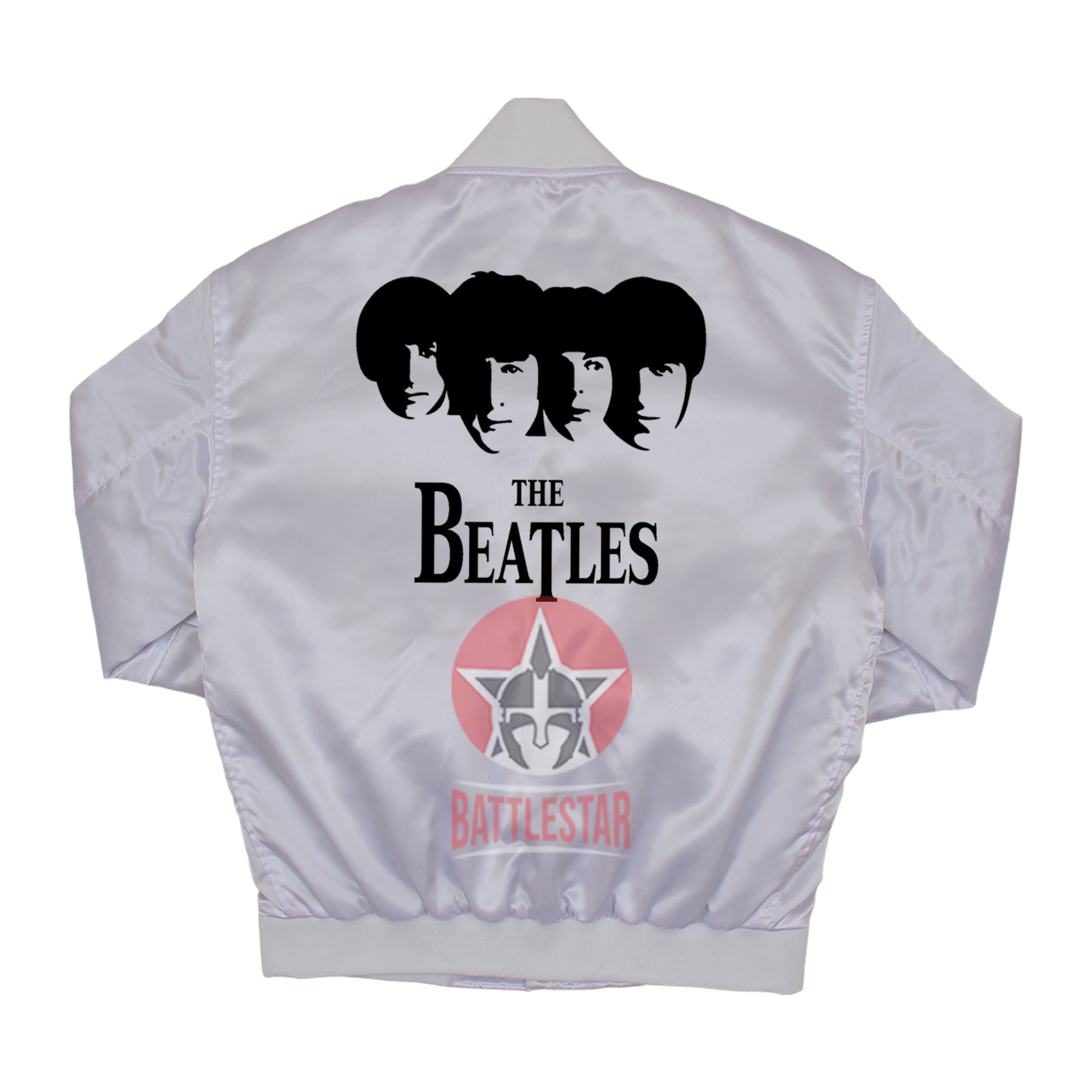 The Beatles Inspired White Satin Varsity Baseball Jacket