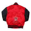 Load image into Gallery viewer, Cardinal Red &amp; Black Classic Satin Varsity Jacket