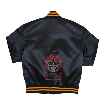 Black & Gold Satin Varsity Baseball Jacket