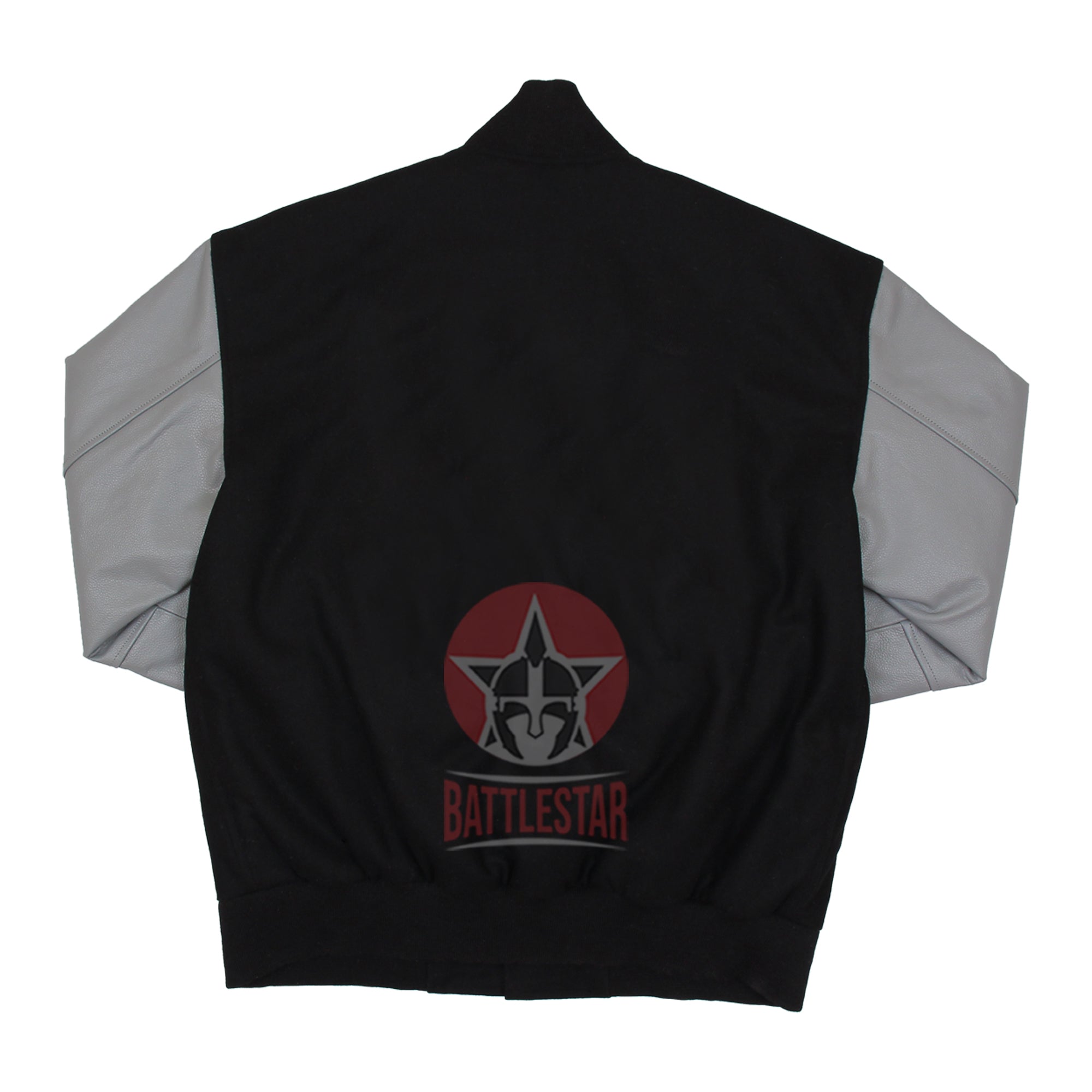 Black Wool Gray Leather Varsity Baseball Letterman Jacket