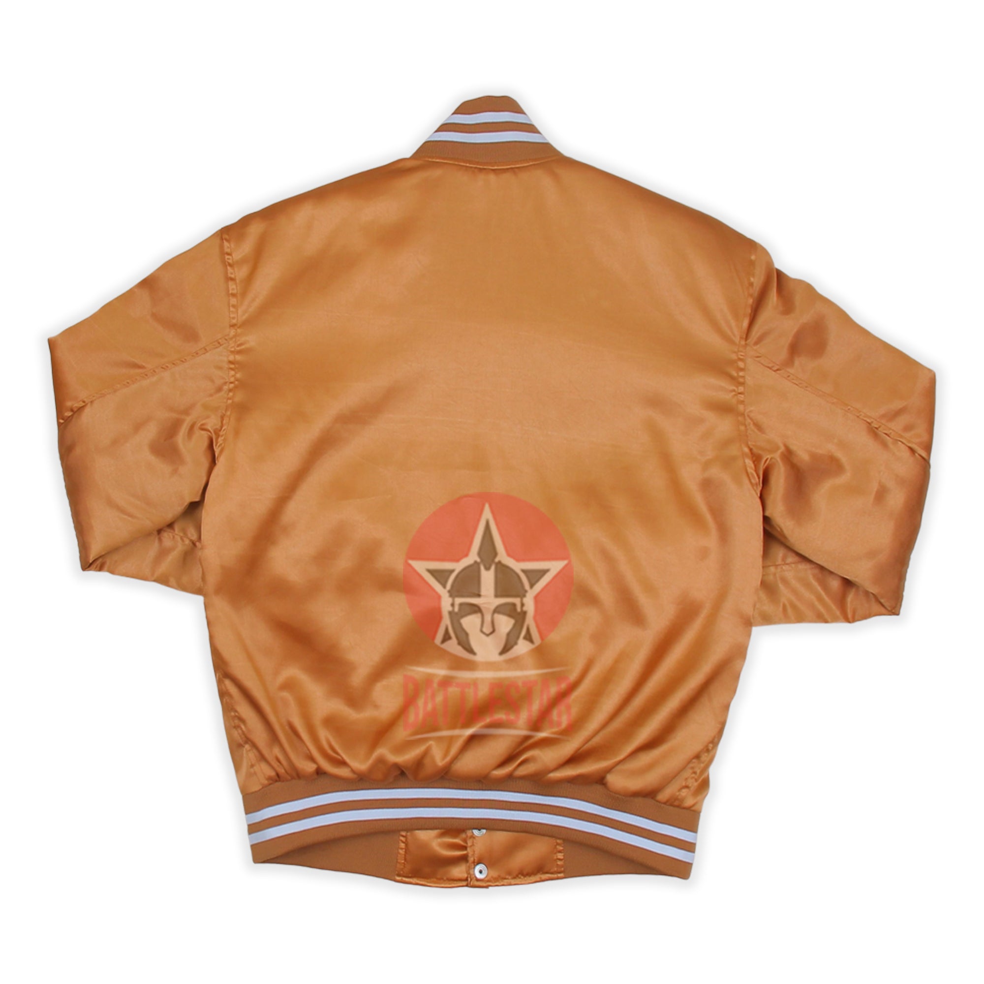 Brown Satin Varsity Baseball Jacket