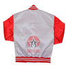 Load image into Gallery viewer, White Red Satin Varsity Bomber Baseball Jacket