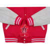 Hot Pink Wool White Leather Hooded Baseball Letterman Varsity Jacket