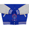 Load image into Gallery viewer, Royal Blue Wool Hood Varsity Jacket white Leather Sleeves