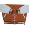 Load image into Gallery viewer, Brown Wool White Leather Sleeves Varsity Baseball Jacket