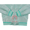 Turquoise Satin Fabric Baseball Bomber Letterman Varsity Jacket