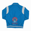 Byron Collar Sky Blue Wool White Leather Stripes Varsity Baseball Jacket