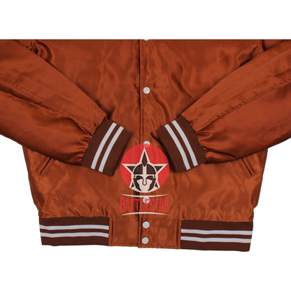 Chocolate Brown Satin Varsity Baseball Jacket