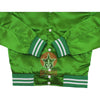 Load image into Gallery viewer, Kelly Green Satin Varsity Jacket Green &amp; White Rib