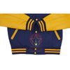 Load image into Gallery viewer, Navy Blue wool Gold Yellow Leather Varsity Baseball Jacket