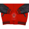Load image into Gallery viewer, Red Wool Black Leather Hooded Baseball Letterman Varsity Jacket