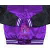 Load image into Gallery viewer, Purple Black Satin Varsity Baseball Bomber Jacket