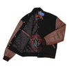 Load image into Gallery viewer, Black Wool Brown Leather Sleeves Varsity Baseball Bomber Jacket