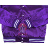 Load image into Gallery viewer, Purple Satin Varsity Baseball Jacket Purple White Rib
