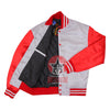Load image into Gallery viewer, White Red Satin Varsity Bomber Baseball Jacket