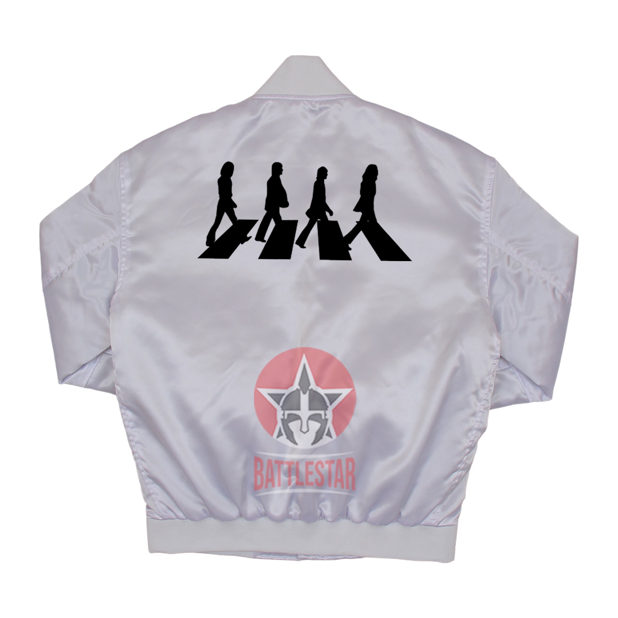 The Beatles Inspired White Satin Varsity Baseball Jacket