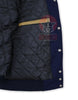 Yankees Inspired Navy Blue Wool Tan Leather Sleeves Baseball Jacket